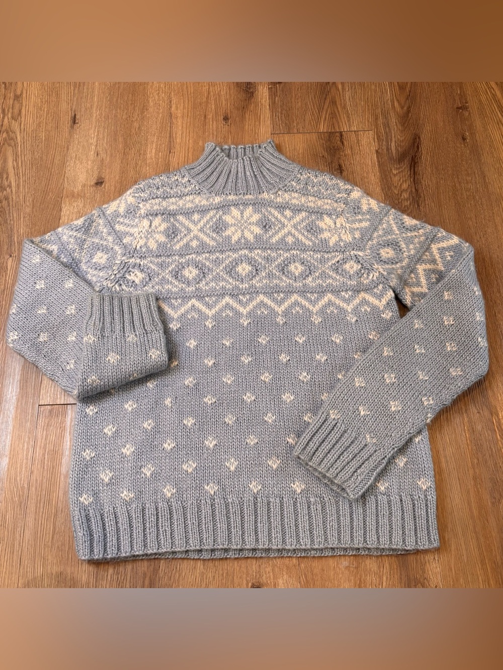 Ralph Lauren Women’s Exclusive Hand Knit Northern Lights Wool Blend Sweater S